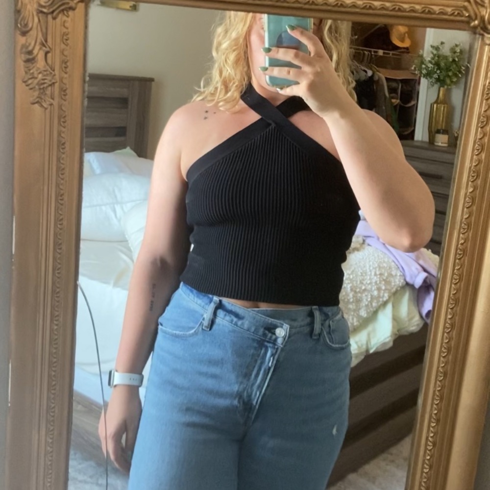 Black Criss Cross top